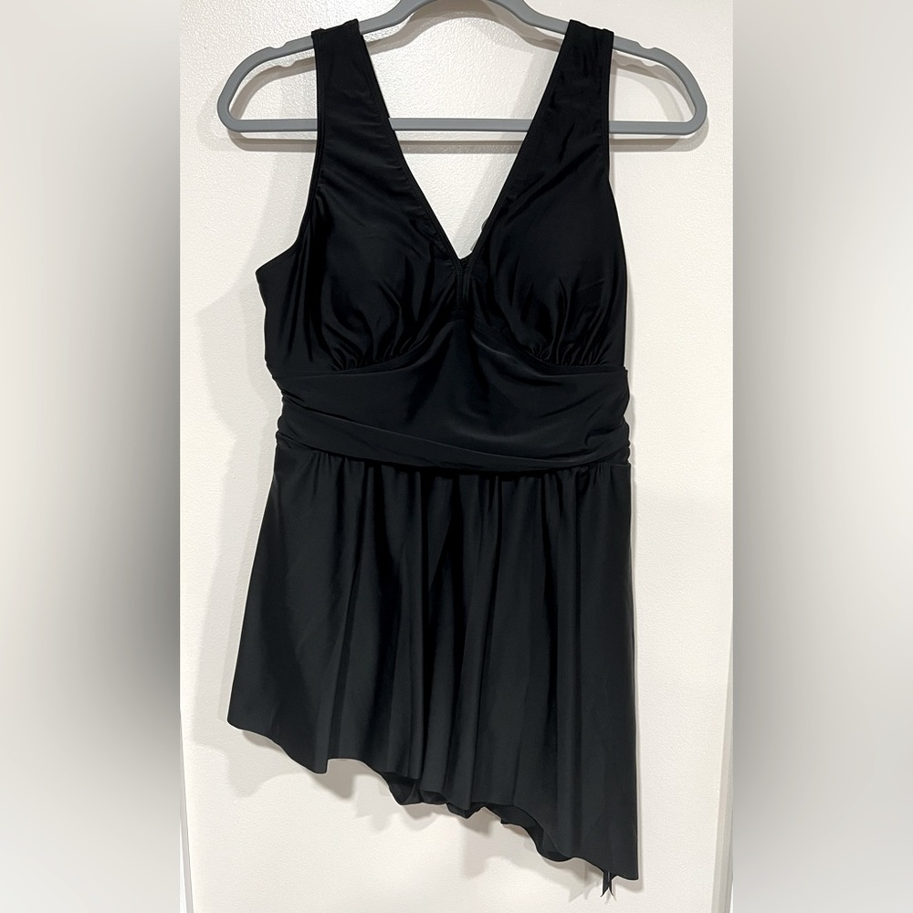 Torrid Black Asymmetrical Onepiece Swimsuit (NWOT)